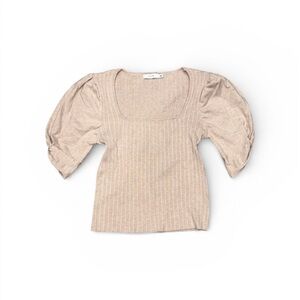 3. Lush Beige Women Puff Sleeve Top Size Small